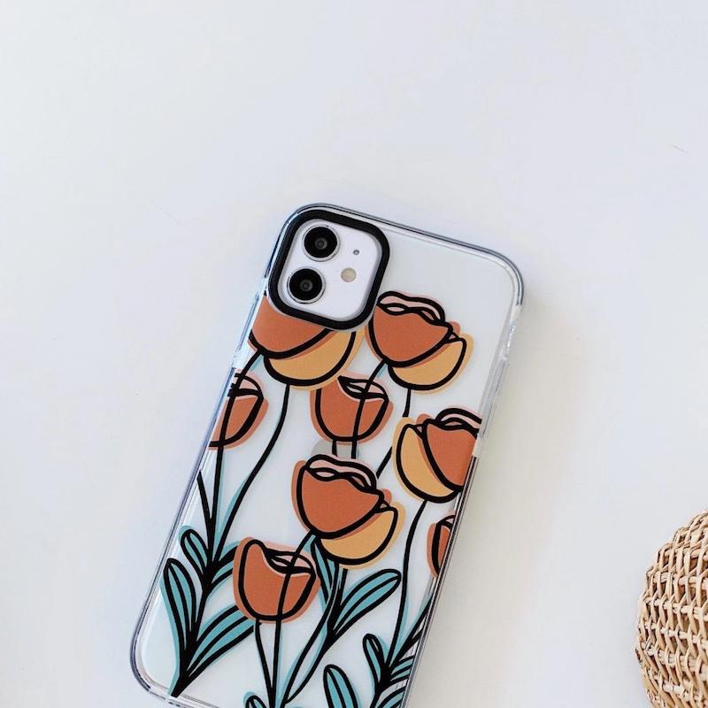 iphone12 ケース 韓国 iphone11 ケース iphonese ケース iphone12 mini ケース iphone xs xr ケース シンプル チューリップ デザイン クリア |  | 03
