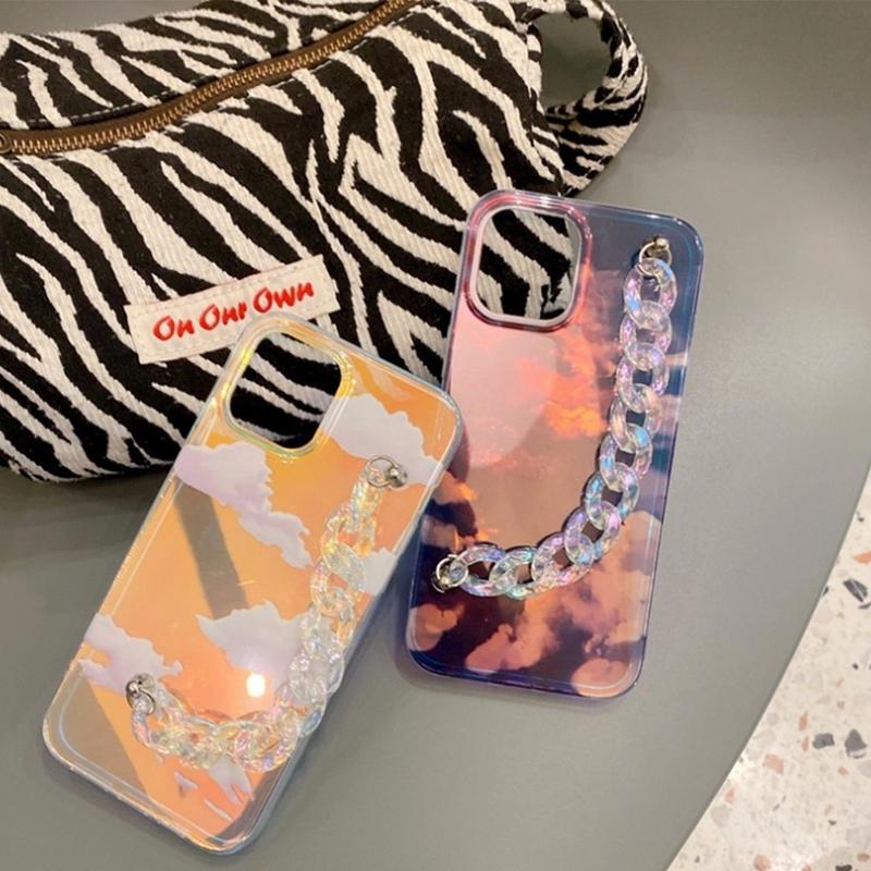 スマホケース iphone13 ケース 韓国 iphone12 ケース 携帯ケース iphone11 ケース iphone se ケース PC チェーン くも 雲 クラウド 夜空 オーロラ レディース |  | 02