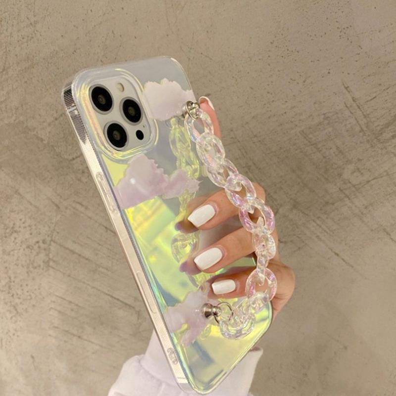スマホケース iphone13 ケース 韓国 iphone12 ケース 携帯ケース iphone11 ケース iphone se ケース PC チェーン くも 雲 クラウド 夜空 オーロラ レディース |  | 04