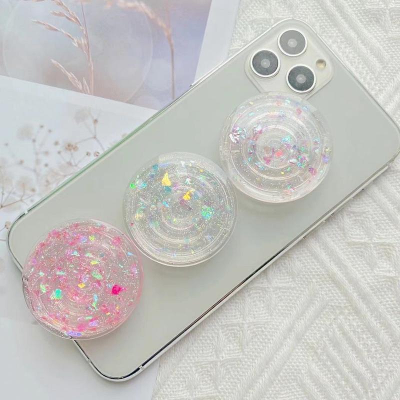 スマホグリップ 韓国 おしゃれ グリップトック サークル ラメ 透明 オーロラ Griptok 人気満点 クリア かわいい 落下防止 スマホスタンド