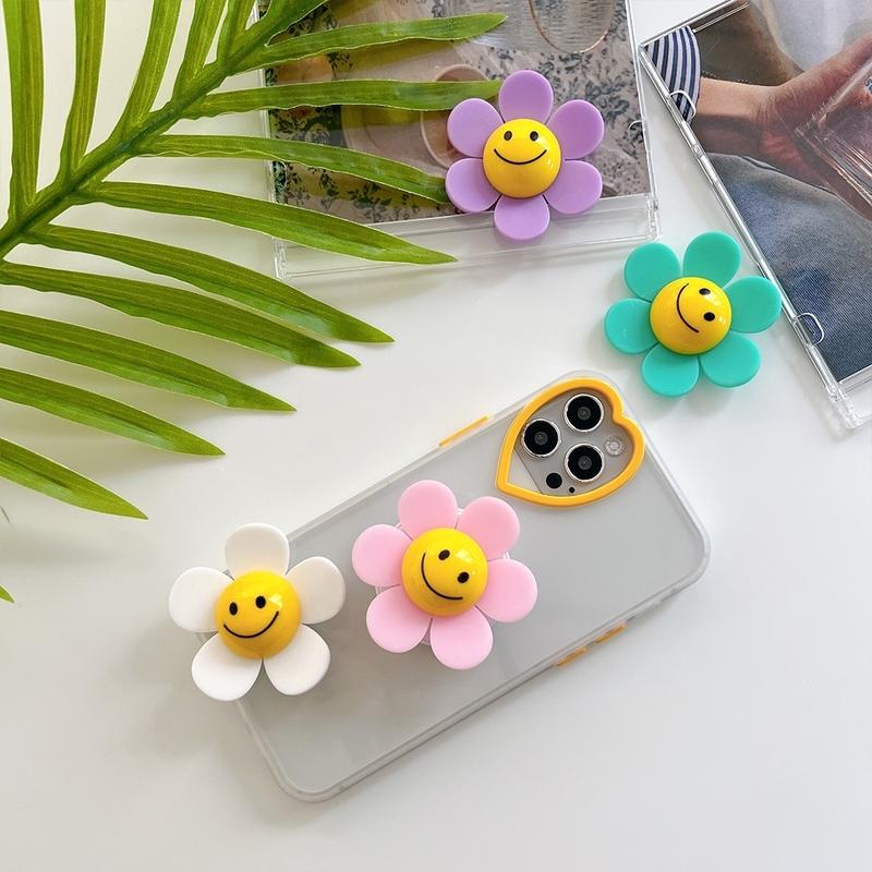 スマホグリップ 韓国 グリップトック スマホリング シンプル かわいい おしゃれ スマホスタンド Griptok 落下防止 スマイル フラワー 花 ニコちゃん セレクトショップ オンリーユー 通販 Yahoo ショッピング