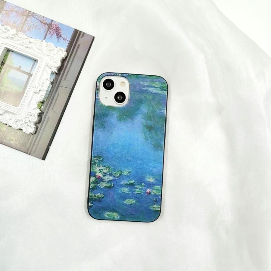 iPhone17e ケース MagSafe対応 モネ 睡蓮 背面ガラス 名画 絵画