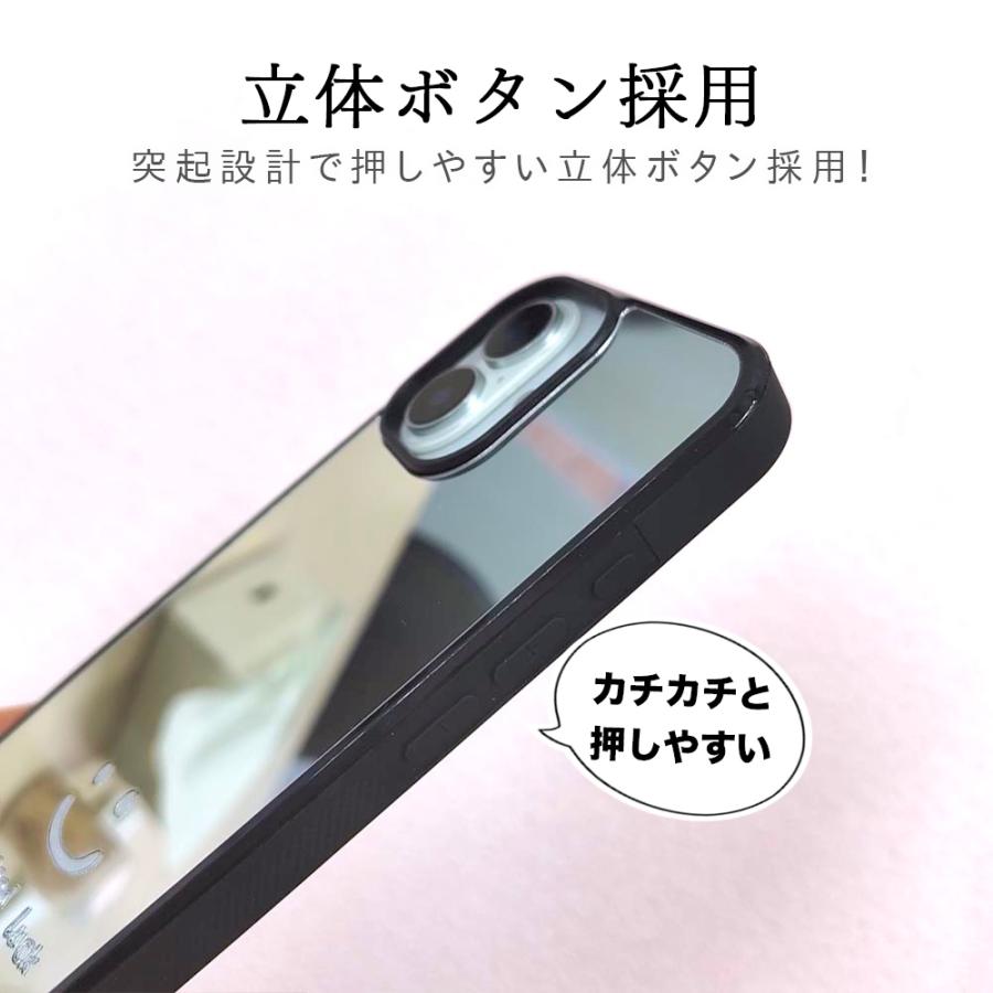 iPhone17e ケース MagSafe対応 16 15 14 ミラー 鏡付き スマイル ニコ