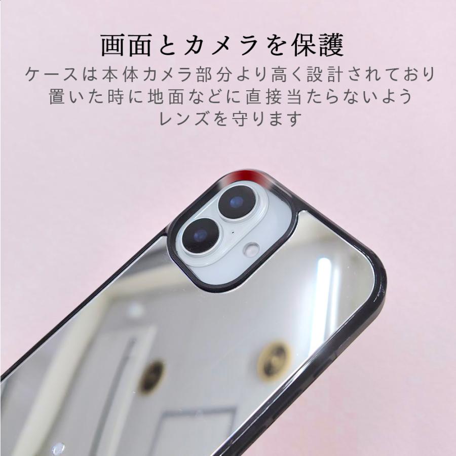 iPhone17e ケース MagSafe対応 16 15 14 ミラー 鏡付き スマイル ニコ