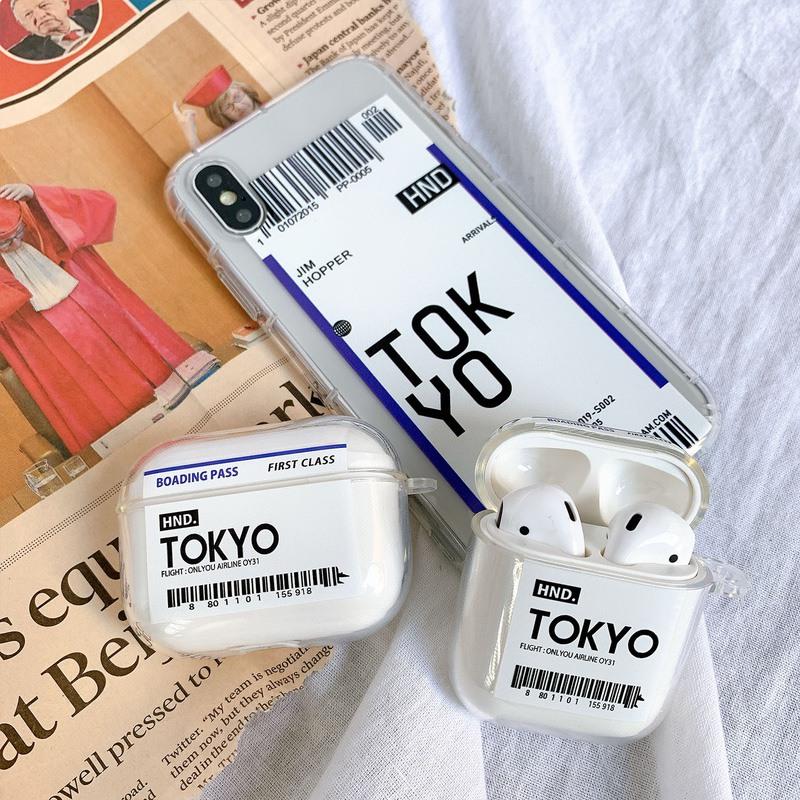 airpods pro ケース 韓国 第3世代 第2世代 PC クリア チケット 航空券