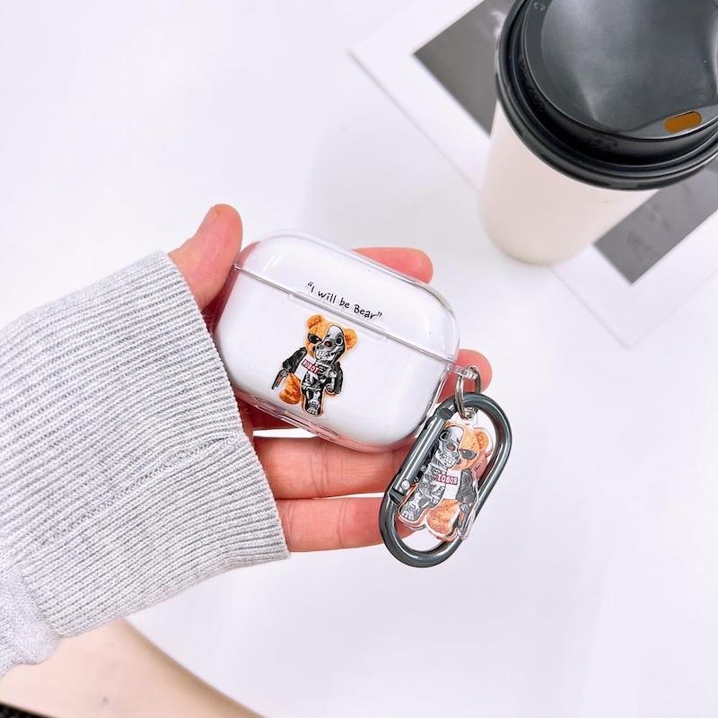AirPods Pro pro2本体 + ロボットベアケース AirPods Pro3 ケース かわいい airpods pro2 第3世代 TPU PC