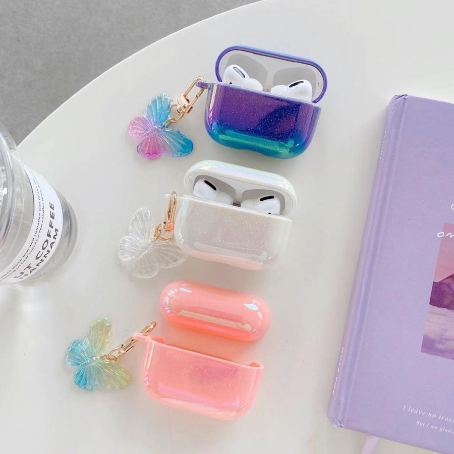 airpods pro ケース 韓国 第2世代 エアポッズプロ TPU 蝶々チャーム