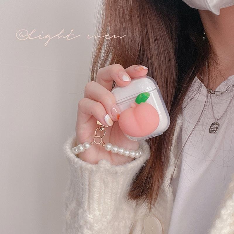 値下げ Airpods Pro ケース 韓国 Tpu ピーチ 桃 クリア パール シンプル エアポッド エアーポッズ プロ カバー 大人 かわいい おしゃれ イヤホンケース 女性 Cisama Sc Gov Br