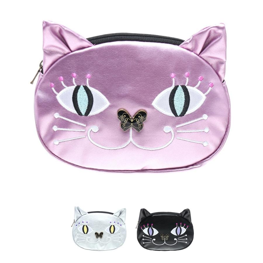 ANNA SUI アナスイ ねこ ネコ ポーチ 収納 小物入れ 合皮 ANNA SUI アナスイ ねこ ネコ ポーチ 収納 小物入れ 合皮
