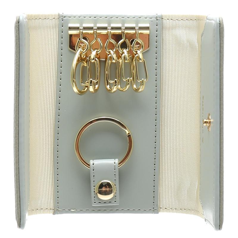 〜chic et élégant〜華やかなアレンジ✩⃛♪ケース付き アンドシュエット &chouette バイカラー キーケース かがり