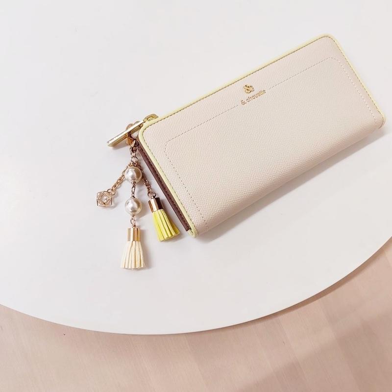 アンドシュエット chouette L字 ラウンド ファスナー アクセントカラー 