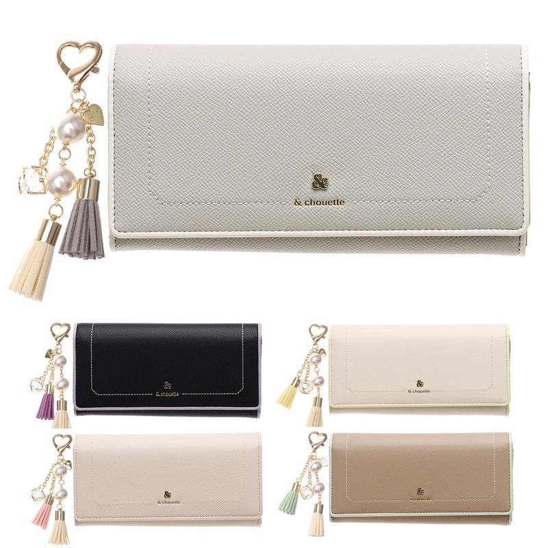 アンドシュエット chouette 長財布 財布 被せ かぶせ アクセントカラー