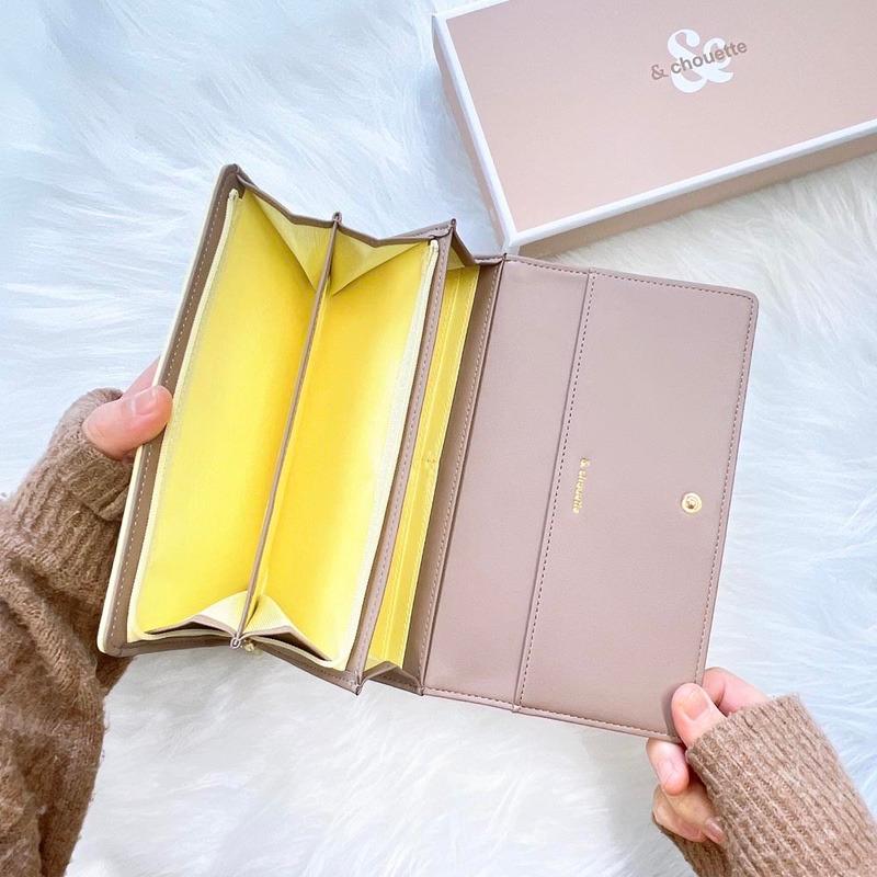 アンドシュエット chouette 長財布 財布 被せ かぶせ アクセントカラー
