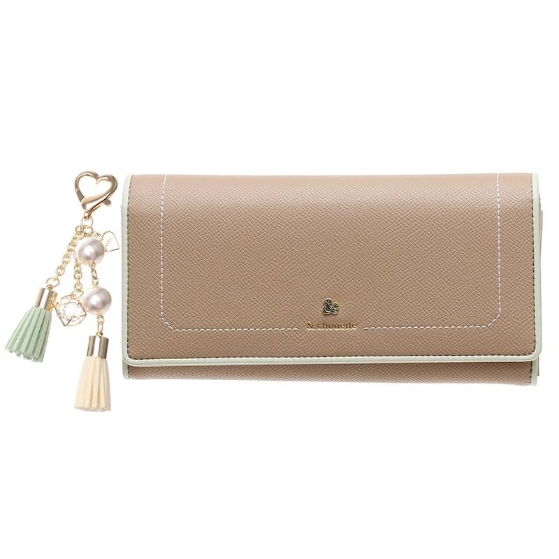 アンドシュエット chouette 長財布 財布 被せ かぶせ アクセントカラー