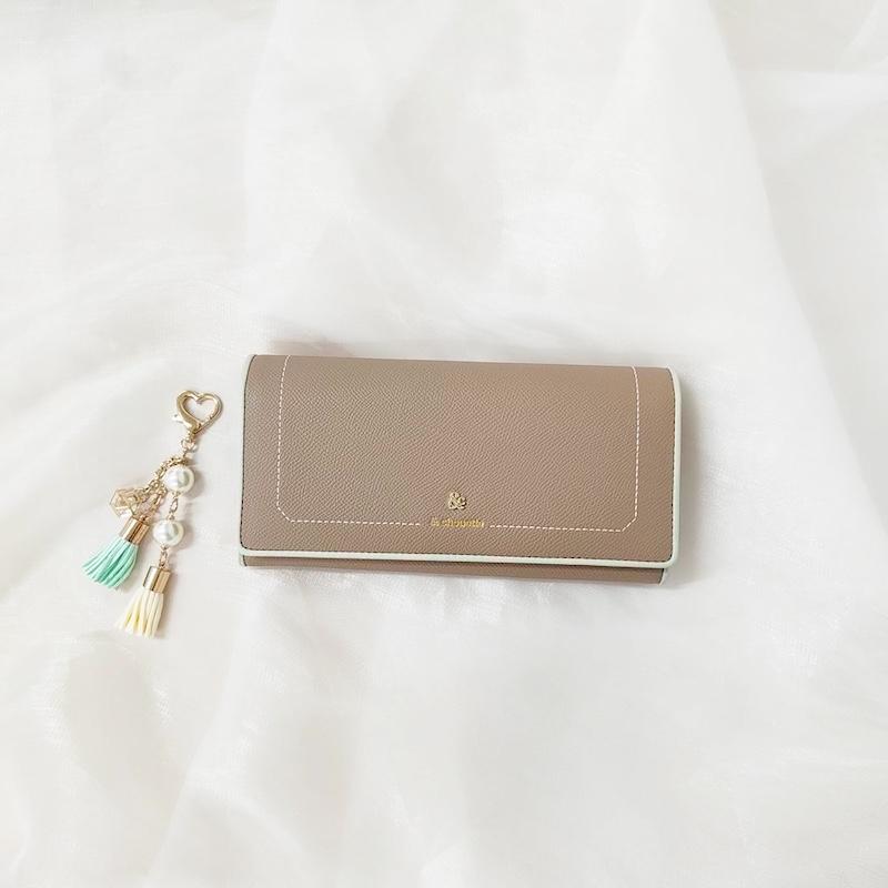 アンドシュエット chouette 長財布 財布 被せ かぶせ アクセントカラー 