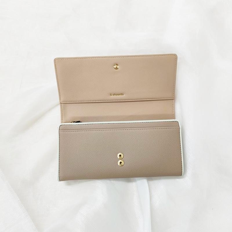 アンドシュエット chouette 長財布 財布 被せ かぶせ アクセントカラー