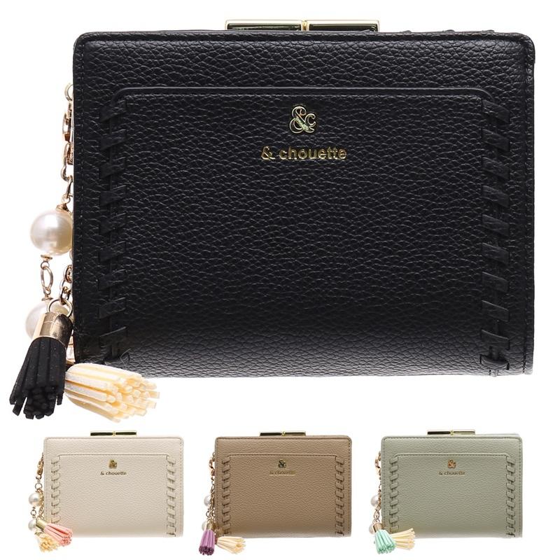 最終価格‼️& chouette ストライプデザイン 二つ折り財布 アンドシュエット chouette 折財布 財布 二つ折り 2つ折り L字