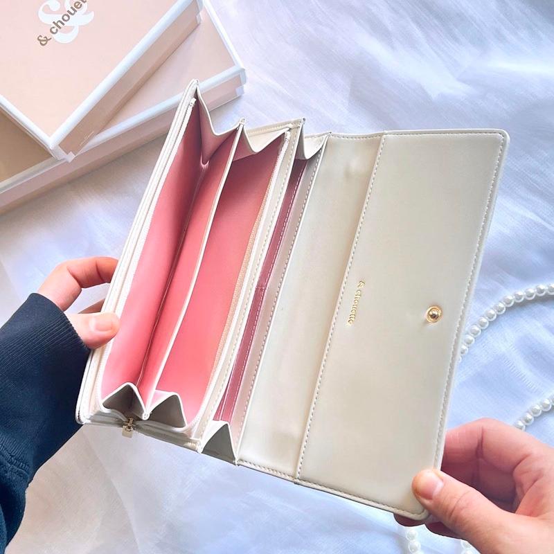 アンドシュエット chouette 長財布 財布 被せ かぶせ かがり ステッチ