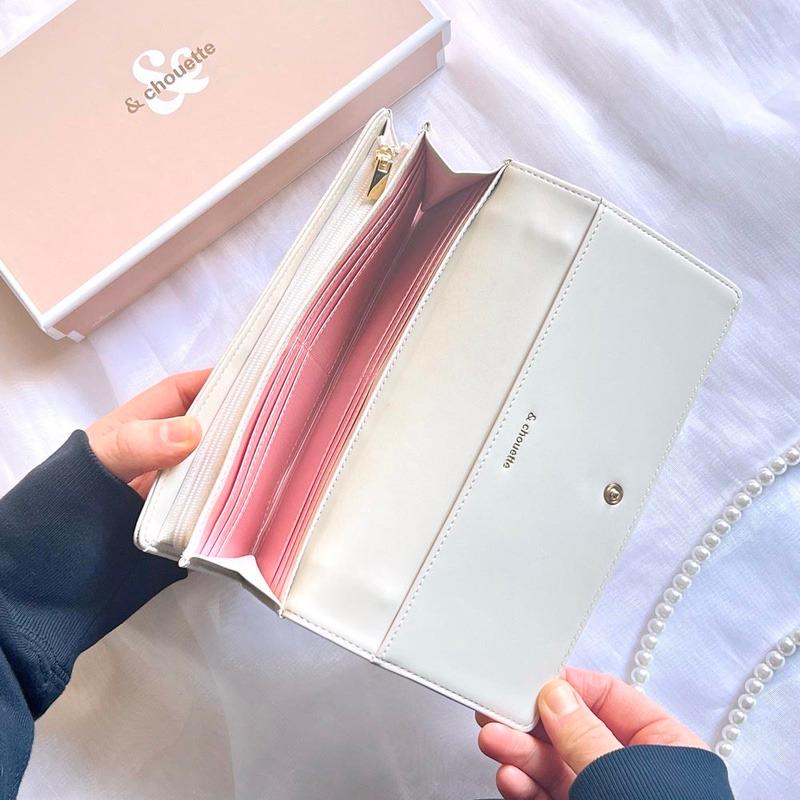 アンドシュエット chouette 長財布 財布 被せ かぶせ かがり ステッチ