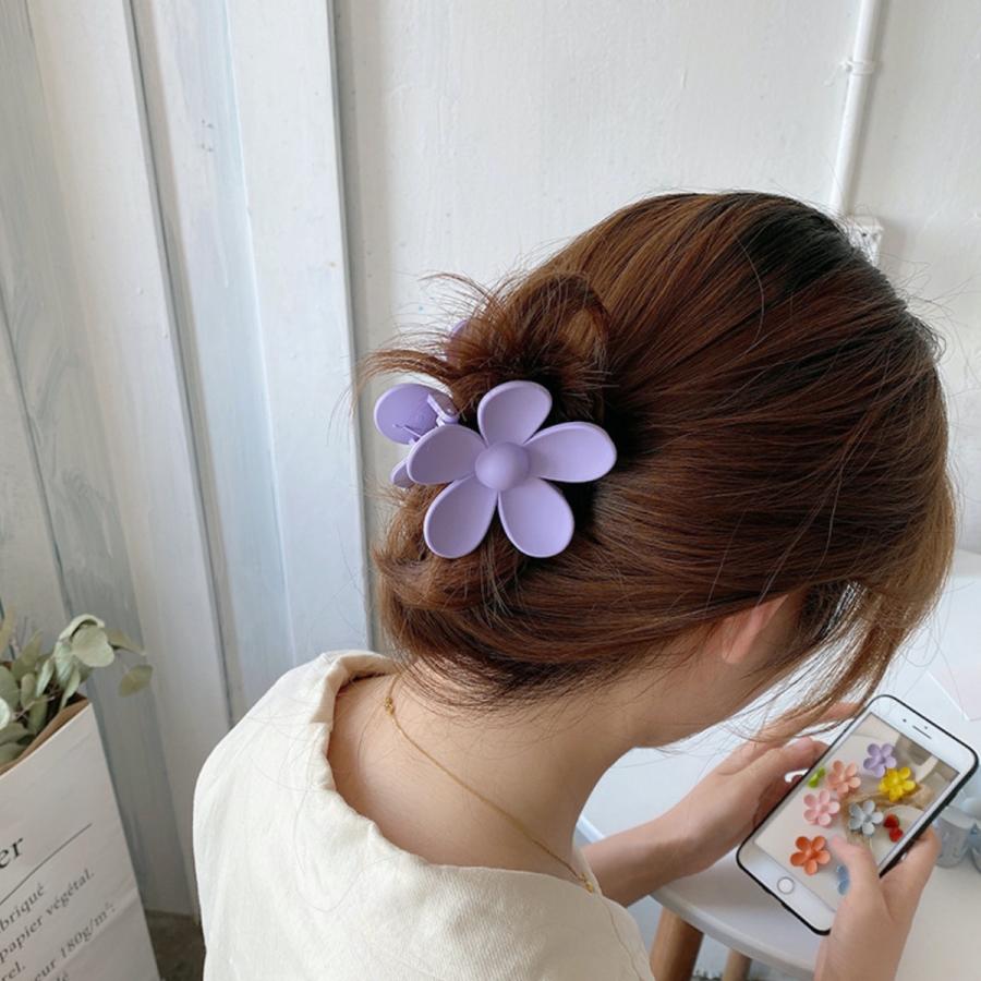 バンスクリップ ヘアアクセサリー 韓国 マットフラワーバンスクリップ 大きめ 無地 花 フラワー ヘアクリップ シンプル 大人 レディース 髪留め 簡単 母の日 セレクトショップ オンリーユー 通販 Yahoo ショッピング