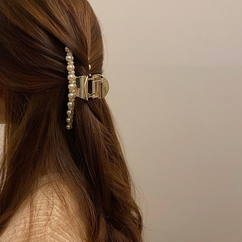 バンスクリップ ヘアアクセサリー 韓国 パール ゴールド 大きめ キラキラ ビジュー ハーフアップ ヘアクリップ シンプル 大人 髪留め 簡単 おしゃれ セレクトショップ オンリーユー 通販 Yahoo ショッピング