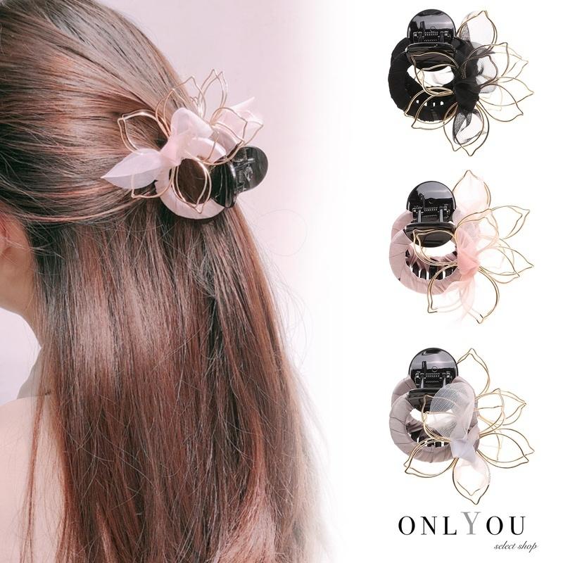 バンスクリップ ヘアアクセサリー 韓国 フラワー 花 春夏 個性的 大きめ ハーフアップ ヘアクリップ シンプル 大人 髪留め 簡単 おしゃれ 挟む セレクトショップ オンリーユー 通販 Yahoo ショッピング