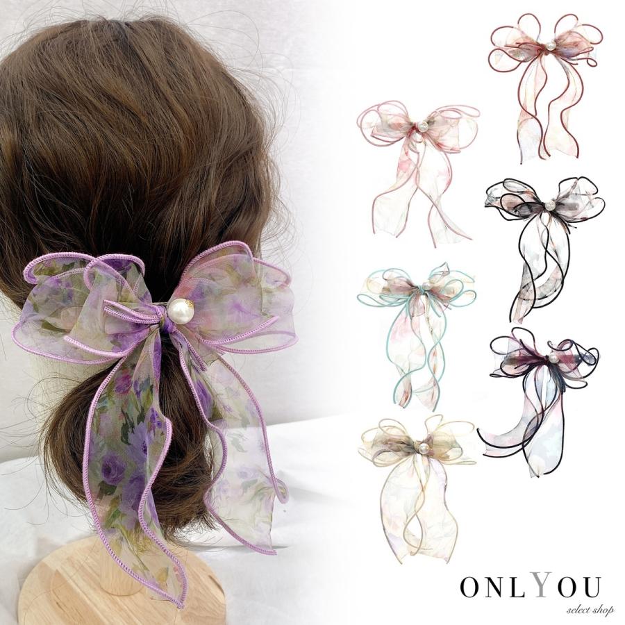 ヘアアクセサリー ヘアピン おしゃれ バレッタ 髪留め 髪留めクリップ 韓国 レディース かわいい 揺れる 花柄 レトロ リボン パール 大きめ :5122102121:セレクトショップ オンリーユー 通販 ヘアピン ヘアゴム キッズ お花 バレッタ リボン パープル ヘアアクセサリー