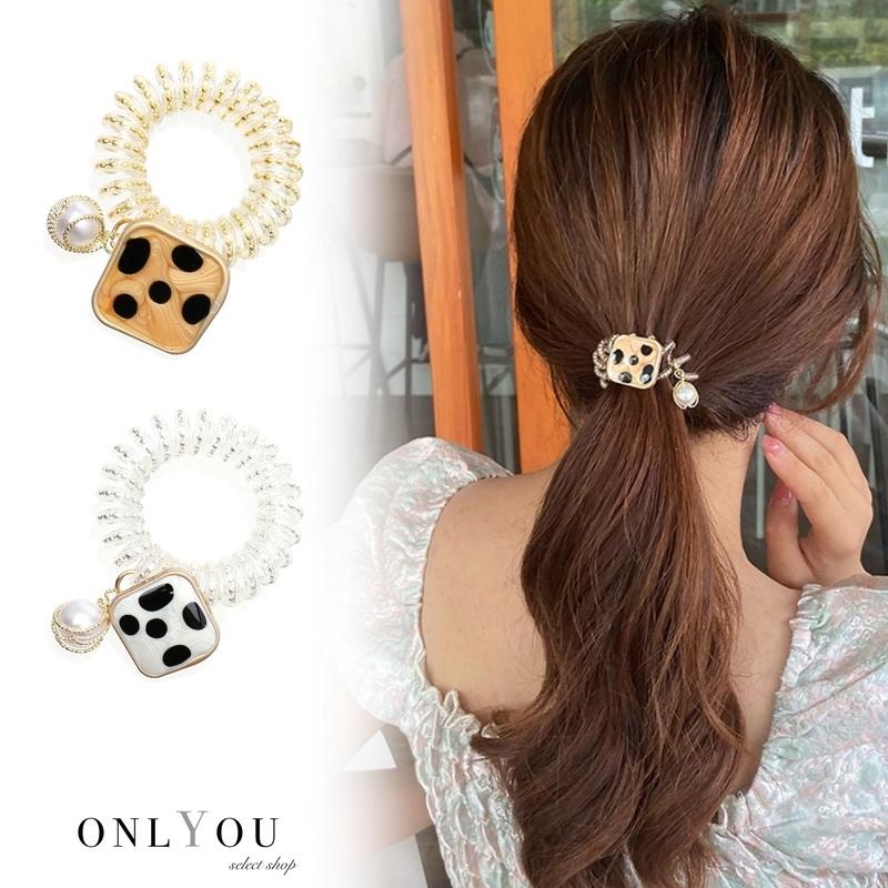 ヘアゴム おしゃれ ヘアアクセサリー 髪ゴム おしゃれ ヘアーアクセサリー 韓国 伸縮 スプリング 跡がつきにくい ドット パール セレクトショップ オンリーユー 通販 Yahoo ショッピング