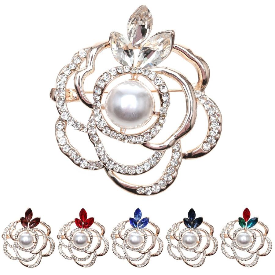 ブローチ おしゃれ ブローチ パール ピンブローチ 韓国 薔薇 ローズモチーフブ ゴールド 結婚式 パーティー 入学式 卒業式 | 