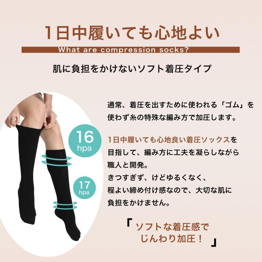 MKY factory 日本製 着圧ソックス 弱圧 レディース 23-25cm 昼夜兼用