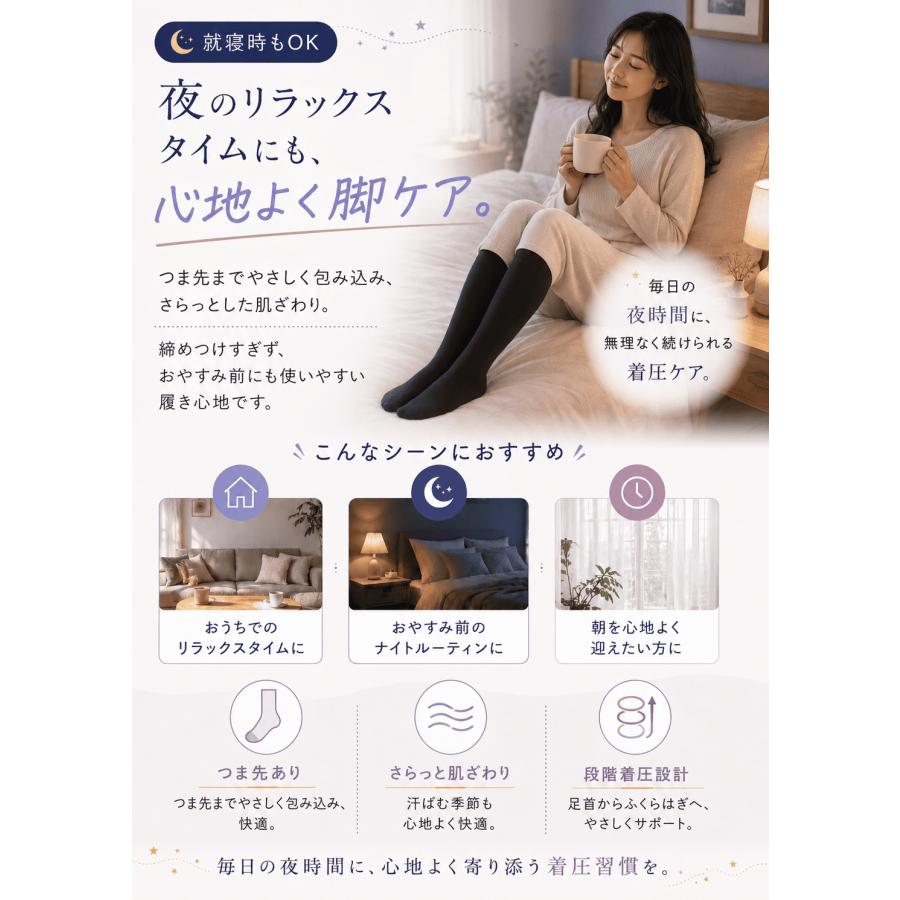 着圧ソックス レディース 夏用 接触冷感 強着圧 つま先あり 段階着圧