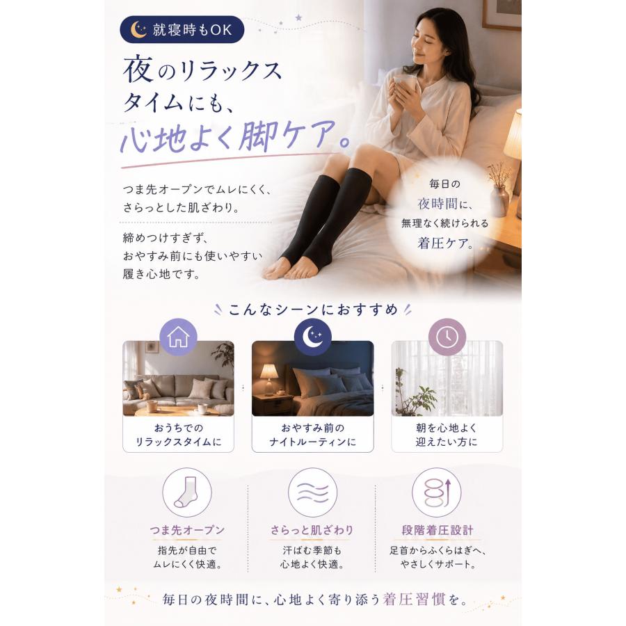 着圧ソックス 夏 接触 冷感 レディース 夏用 22-24.5cm 段階着圧