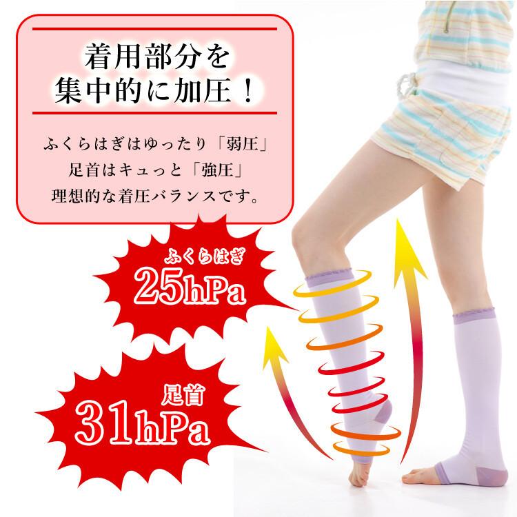 MKY factory 着圧ソックス 夏用 夜用 2足組 寝る時 寝ながら 冷感