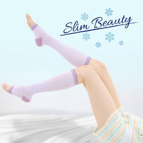 MKY factory 着圧ソックス 夏用 夜用 2足組 寝る時 寝ながら 冷感