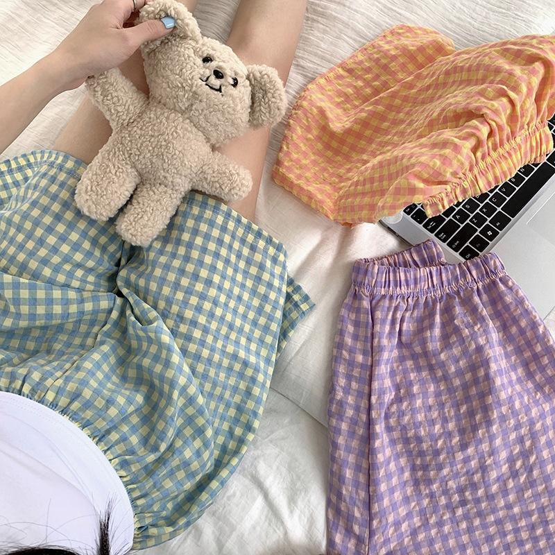 チェック柄ショートパンツ レディース ハーフパンツ 夏用 ルーム