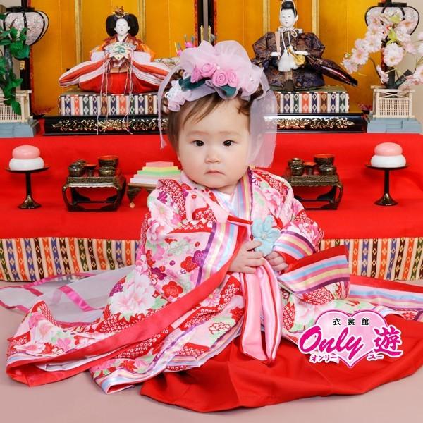 S23-3300/ベビー着物/ベビー十二単衣/JAPAN STYLE/01-0200IM/赤ちゃん/十二単衣/1歳用/ピンク/着物レンタル/女の子/