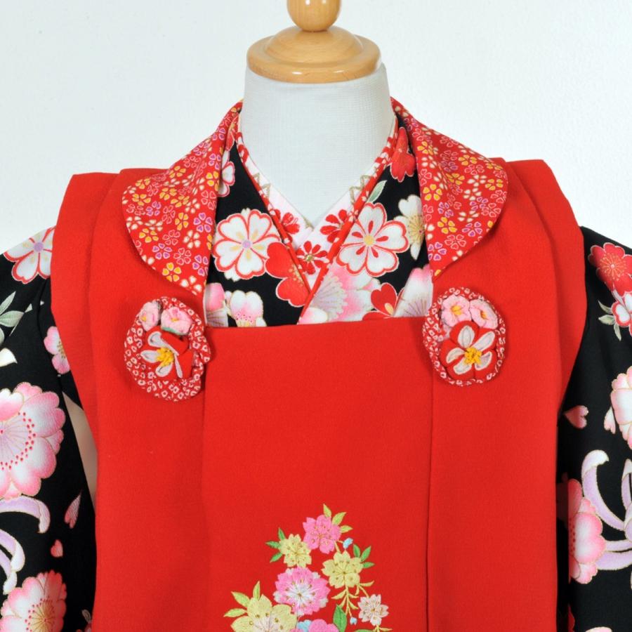 B19-0300/被布セット/レンタル/女の子/花夢二/03-159MR/七五三/3歳/赤/黒/