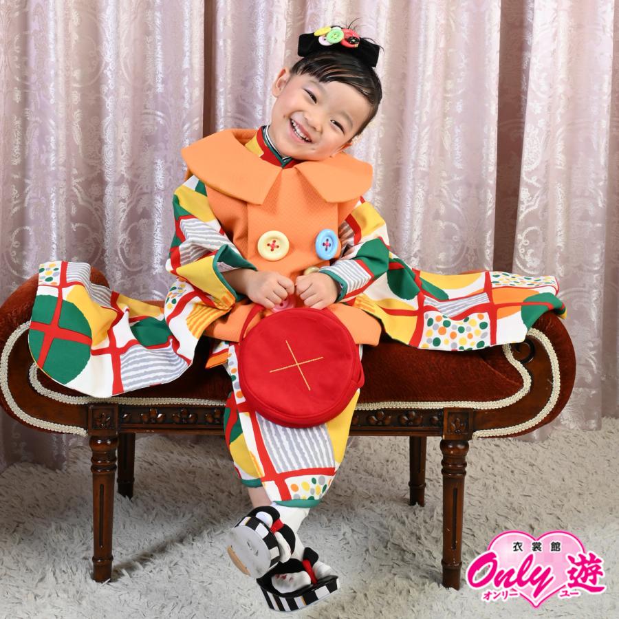 新品 被布セット レンタル 女の子 ぷちぷり 03 236im 七五三 3歳 オレンジ ホワイト モダン柄 着物レンタル 03 236im 京都衣裳館オンリー遊スタジオ醍醐 通販 Yahoo ショッピング