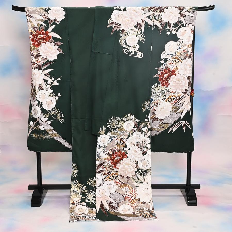 振袖］正絹 蝶 鼓 笹 桐 桜 花びら ねじ梅 成人式 ママ振り