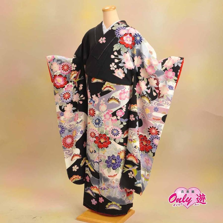 振袖セット レンタル 紅型 419nb Sサイズ レディース 結婚式 卒業式 振袖 黒 古典柄 正絹 着物レンタル 419nb 2 京都衣裳館オンリー遊スタジオ醍醐 通販 Yahoo ショッピング