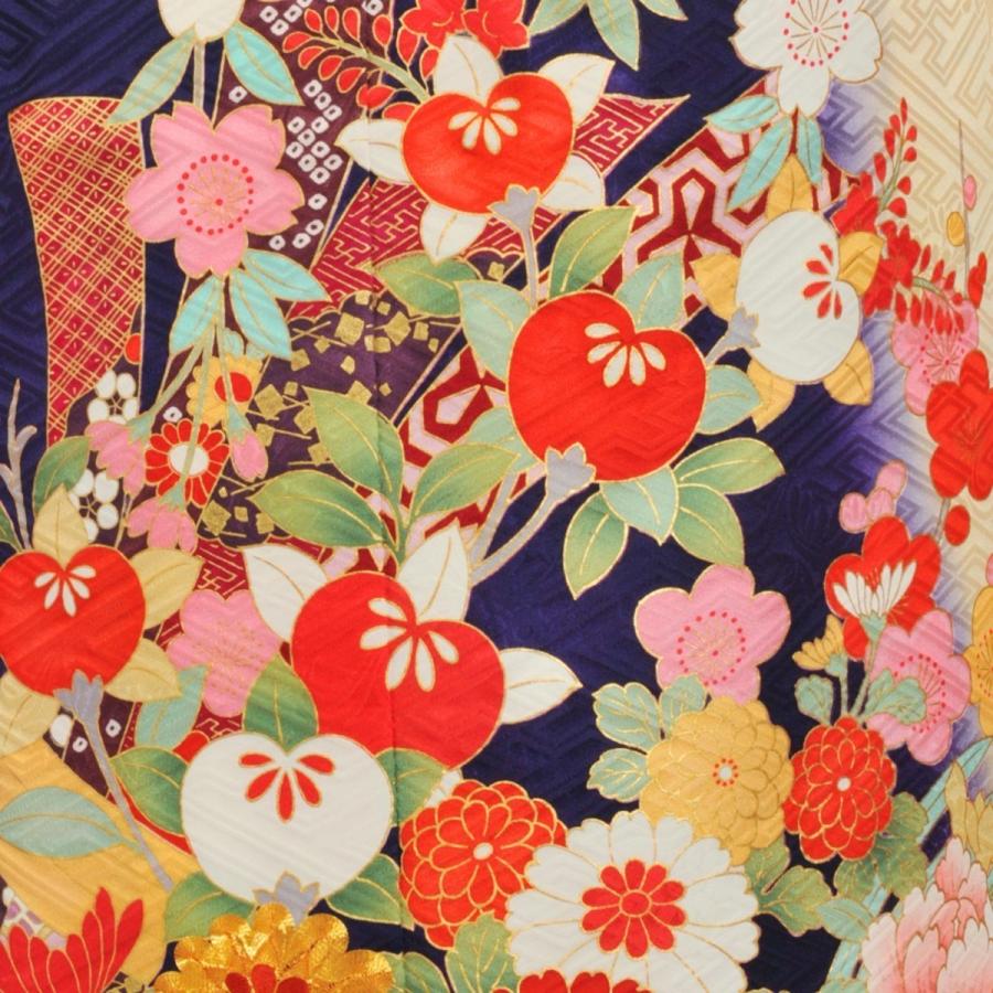 （新品,未開封） 振袖セット/レンタル/Girls mode/20-486NK/Mサイズ/レディース/結婚式/卒業式/振袖/ブランド/紺/古典柄/正絹/着物レンタル/ 【FKP2976328709】(106920円)