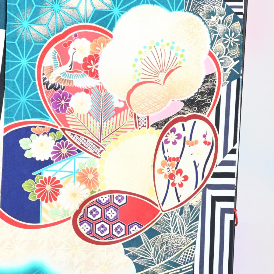 振袖セット/レンタル/Ma Minette/20-781NB/Lサイズ/レディース/成人式/振袖/ブランド/ターコイズブルー/レトロポップ/正絹/着物レンタル/ 