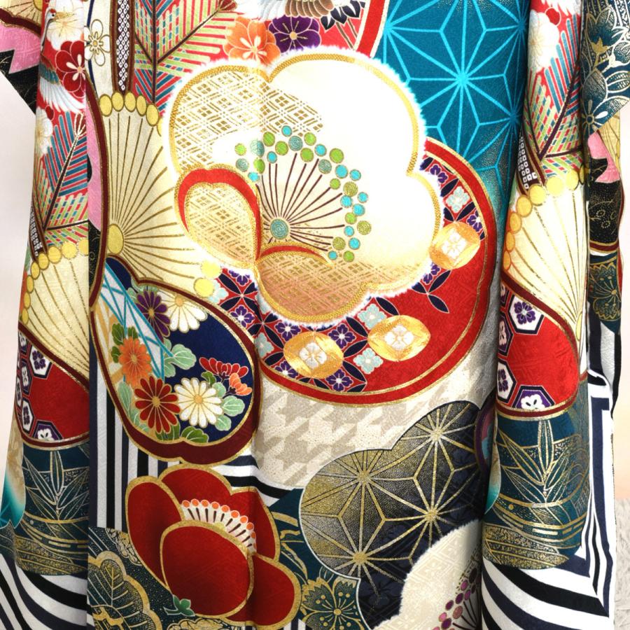 振袖セット/レンタル/Ma Minette/20-781NB/Lサイズ/レディース/成人式/振袖/ブランド/ターコイズブルー/レトロポップ/正絹/着物レンタル/ 