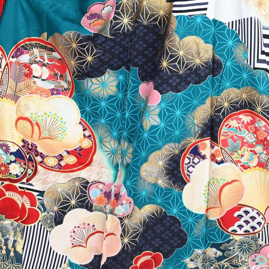 ★レア物 新品未開封 振袖セット/レンタル/Ma Minette/20-781NB/Lサイズ/レディース/成人式/振袖/ブランド/ターコイズブルー/レトロポップ/正絹/着物レンタル/ 【EI2863031169】(102850円)