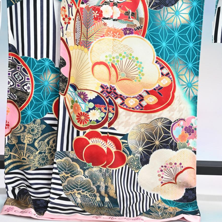 ★レア物 新品未開封 振袖セット/レンタル/Ma Minette/20-781NB/Lサイズ/レディース/成人式/振袖/ブランド/ターコイズブルー/レトロポップ/正絹/着物レンタル/ 【EI2863031169】(102850円)