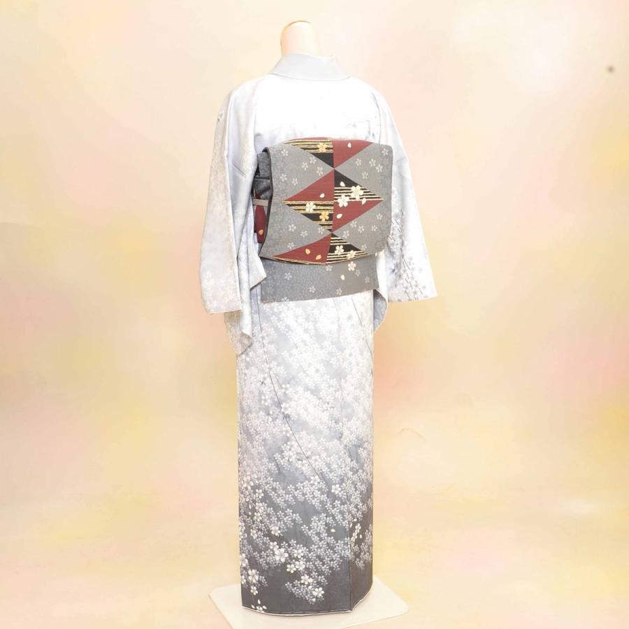 【訪問着セット】レディース/30-119BN/35-206NK/Lサイズ/結婚式/入学式/卒業式/レンタル/訪問着/フォーマル/グレー/京友禅/正絹/着物レンタル 帯〆