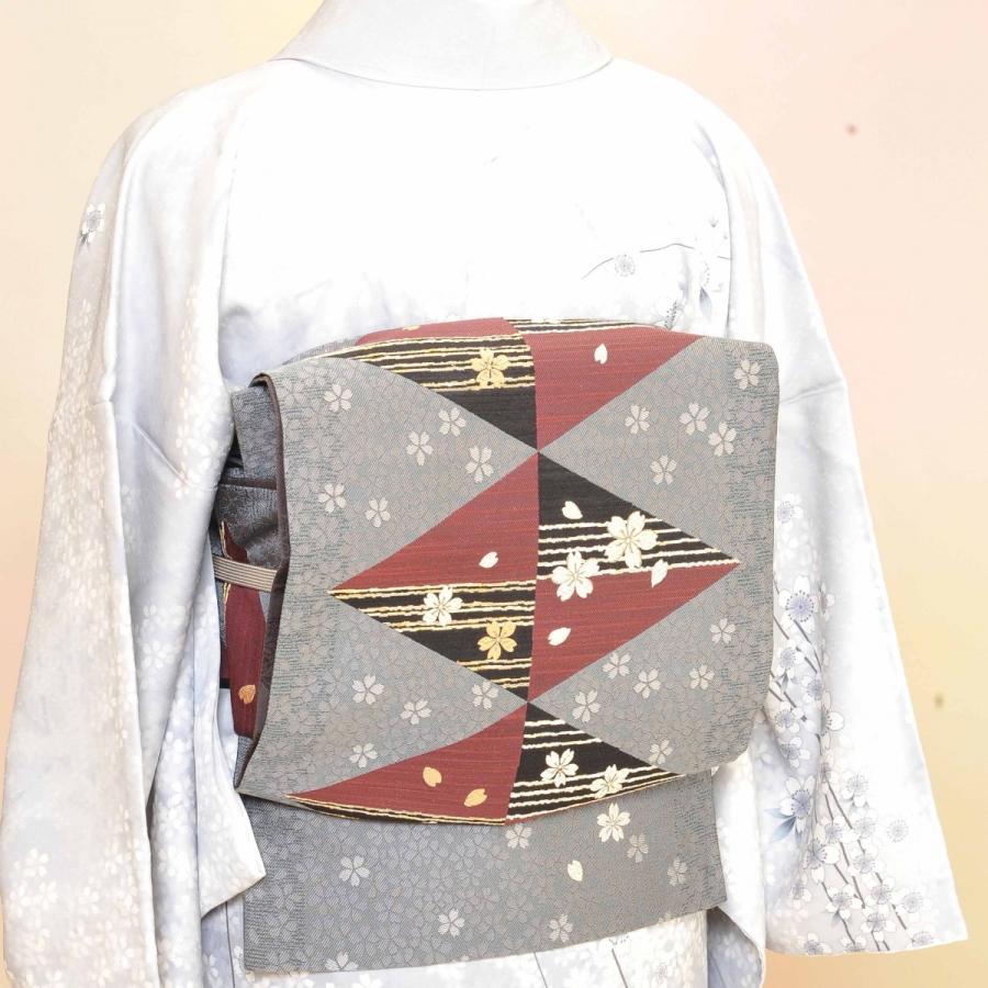 【訪問着セット】レディース/30-119BN/35-206NK/Lサイズ/結婚式/入学式/卒業式/レンタル/訪問着/フォーマル/グレー/京友禅/正絹/着物レンタル 帯〆