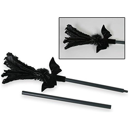 Black Feather Sparkle Broom ブラックフェザースパークルほうき♪ハロウィン♪サイズ：One Size