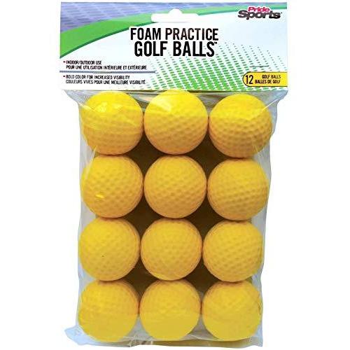 (Foam) PrideSports Practise Golf Balls, Foam, 12 count, Yellow