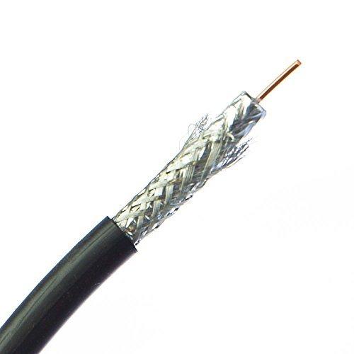 Quad Shielded Bulk RG6 Coaxial Cable， Black， 18 AWG， Solid Core， Spool， 100